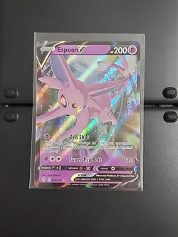 Espeon v 64/203 Ultra Rare Evolving Skies Pokemon TCG Card, Near Mint Condition - Image 1