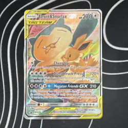 Pokemon Eevee & Snorlax GX TAG TEAM Full Art Promo Holo SM169 SM Card - Image 1