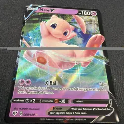 Pokemon Card Mew V 069/189 Ultra Rare Sword Shield Darkness Ablaze Singles LP - Image 2