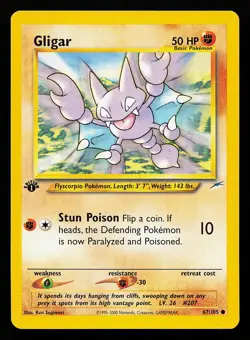 Gligar 67/105 1st Edition Neo Destiny Pokemon Card - Image 1