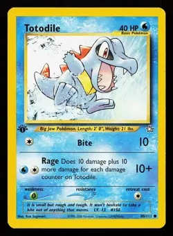 Totodile 80/111 Common 1st Edition Neo Genesis Pokemon Card - Image 1