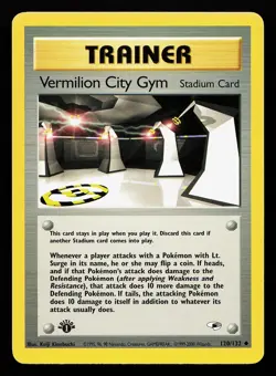 Vermilion City Gym 120/132 1st Edition Gym Heroes Pokemon Card - Image 1