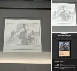 Magic the Gathering "Nocturnal Raid" aka "Favorable Destiny" from Mirage Sketch - Image 1