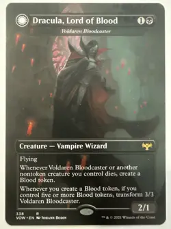 2021 MTG Magic The Gathering Crimson Vow Borderless #338 Dracula Lord of Blood - Image 1