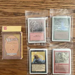 MTG: Vintage ‘94 Revised 95 Red, Black, Green Lot With Mana & Empty Booster Box - Image 1