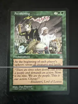 Awakening Stronghold MTG Magic the Gathering Rare Green Enchantment - Image 1