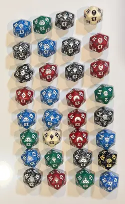 MTG Spindown Dice Lot 60+ D20 – Mixed Colors, Dominaria, Ravnica & More - Image 1