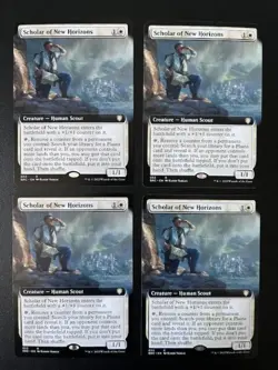 MTG- Scholar of New Horizons x4 - Brother's War Commander - Extended Art - Image 1