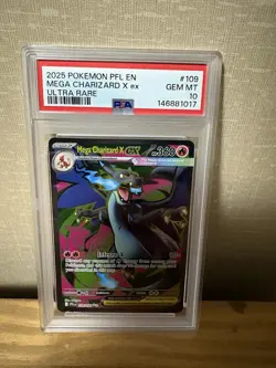 2025 POKEMON PFL EN-PHANTASMAL FLAMES ULTRA RARE #109 MEGA CHARIZARD X EX PSA 10 - Image 1