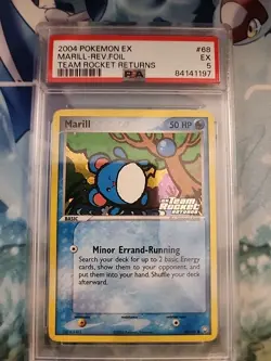2004 POKEMON EX TEAM ROCKET RETURNS #68 MARILL-REVERSE FOIL PSA 5 EX - Image 1