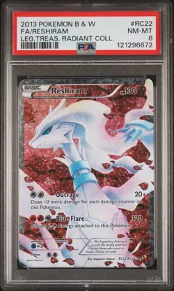 2013 POKEMON LEGENDARY TREASURES RESHIRAM #RC22 HOLO PSA 8 NEAR MINT #125149179 - Image 1