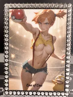 Pokemon Misty Anime Waifu Metal Diamond Gold Black Alpha Edition 1/1 VERY RARE - Image 2
