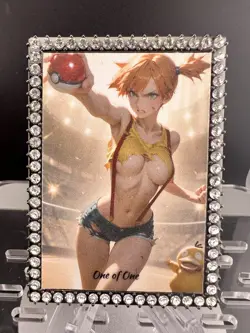 Pokemon Misty Anime Waifu Metal Diamond Gold Black Alpha Edition 1/1 VERY RARE - Image 3