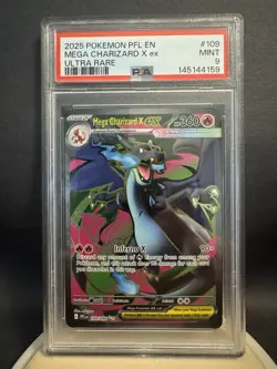 Pokemon Mega Charizard X ex 109/094 Phantasmal Flames Ultra Rare Holo PSA 9 EN - Image 1