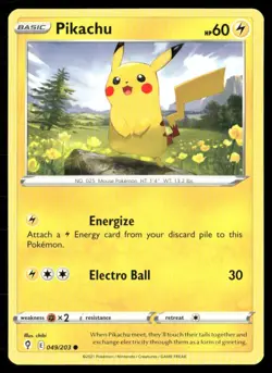 2021 Sword & Shield - Evolving Skies Pikachu Basic/Common #49 - Image 1