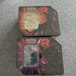 Team Rocket Tin Pokemon Tcg Factory Sealed X2 Destined Rivals Promo Persian Ex - Image 1