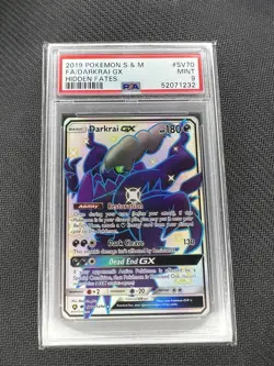 2019 Pokemon SM Hidden Fates Darkrai GX Shiny Vault SV70/SV94 PSA Mint 9 Clean! - Image 1