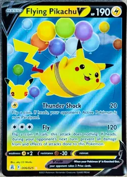 POKEMON CELEBRATIONS FLYING PIKACHU V HOLO 25TH ANNIVERSARY STAMP 006/025 NM+ - Image 1