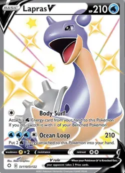 Pokemon TCG Lapras v Shining Fates Holo Shiny Foil Rare Full Art SV110/SV122 - Image 1