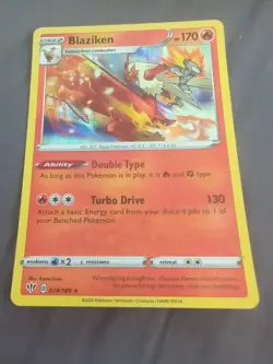 Pokemon TCG SWSH Darkness Ablaze Blaziken #24/189 Holo Rare LP - Image 1