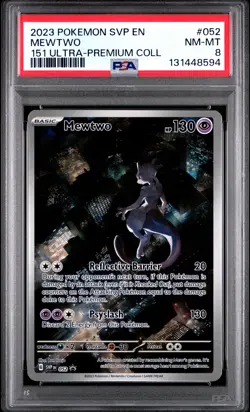 Mewtwo 052/165 151 Ultra-premium Collection Pokemon PSA 8 - Image 1
