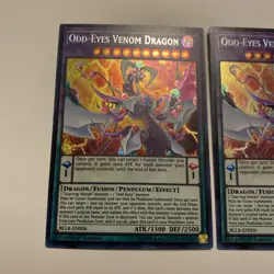 Yugioh - Odd-Eyes Venom Dragon BLLR-EN006 1st Edition SECRET NM X2 - Image 2
