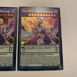 Yugioh - Odd-Eyes Venom Dragon BLLR-EN006 1st Edition SECRET NM X2 - Image 3