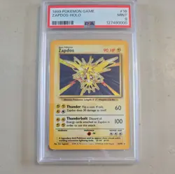 PSA 9 MINT Zapdos 16/102 Base Set HOLO RARE Pokemon Card - Image 1