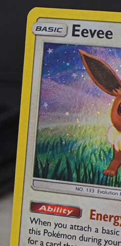 Pokemon Card TCG Eevee 101/149 HD Swirl Cosmos Holo Sun and Moon 2017 NM - Image 2