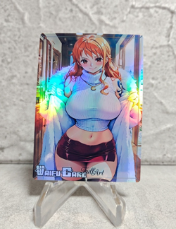 Nami Trading Card Waifu Goddess Story Anime Girl holo Karte Manga Full Art - Image 1