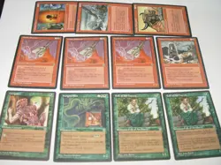 MTG 11 HOMELANDS hungry mist minotaur red green magic card lot MP - Image 1