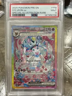 Sylveon ex 156/131 Prismatic Evolutions Special Illustration Rare Pokemon PSA 9 - Image 1