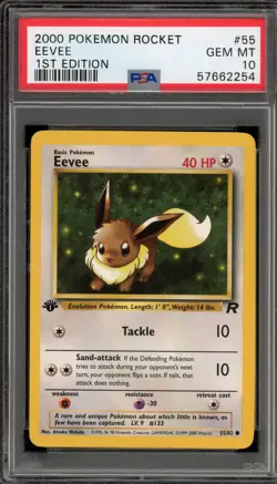 Pokemon Eevee Team Rocket 1st Edition #55 PSA 10 Gem Mint - Image 1