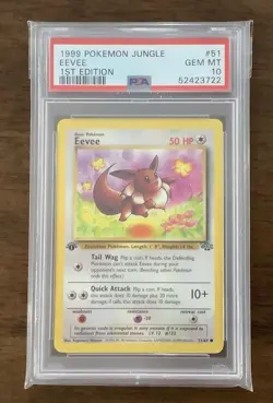 1999 Pokemon Jungle 1st Edition Eevee #51 PSA 10 GEM MINT - Image 1