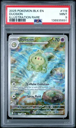 2025 POKEMON BLK EN-BLACK BOLT 119 DUOSION ILLUSTRATION RARE PSA 9 - Image 1