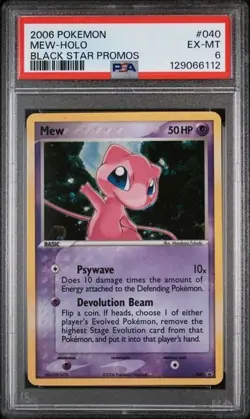 Mew #040 Black Star Promo Holo Pokemon Card PSA 6 - Image 1