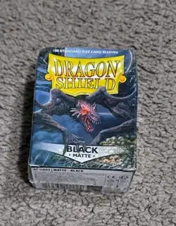 Dragon Shield Matte Sleeves - Black (100ct) BRAND NEW SMOKE FREE HOME - Image 1