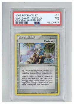 2006 Pokemon EX Crystal Guardians 72 Castaway-Reverse Foil PSA 7 - Image 1