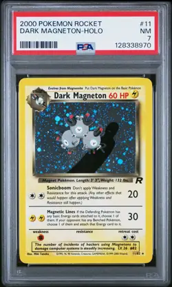 2000 POKEMON ROCKET #11 DARK MAGNETON-HOLO PSA 7 - Image 1