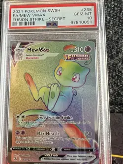 2021 Pokemon SWSH Fusion Strike Mew VM #268/264 PSA 10 - Image 1