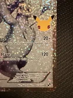 Pokemon Reshiram 113/114 Celebrations Classic Collection Full Art Holo Outrage - Image 5