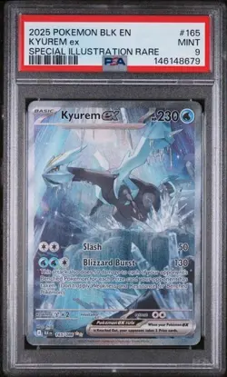 2025 POKEMON BLK EN-BLACK BOLT SPECIAL ILLUSTRATION RARE #165 KYUREM EX PSA 9 - Image 1