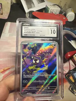 CGC 10 Gastly 177/162 Pokemon Temporal Forces Illustration Rare 2024 - Image 1