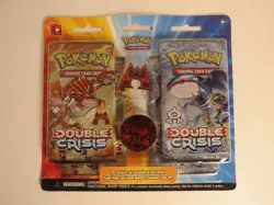 Pokemon Double Crisis Blister Pack 4 Packs Team Magma Pin and Coin Sealed - Image 1