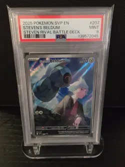 PSA 9 2025 POKEMON PROMO | STEVEN RIVAL BATTLE DECK STEVEN'S BELDUM 207 - Image 1