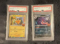 POKEMON PSA 9 GRADED 2024 TRICK OR TRADE LOT HOLO PIKACHU GENGAR - Image 1