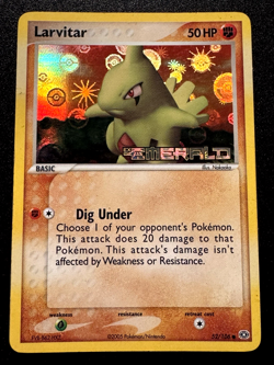 Larvitar 52/106 EX Emerald Pokemon Card Reverse Holo Foil Rare HP - Image 1