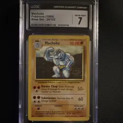 Pokemon TCG Machoke 34/102 Base Set Uncommon Regular CGC 7 English (1999) - Image 1