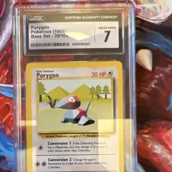 Pokemon TCG Porygon 39/102 Base Set Uncommon Regular CGC 7 Graded Card - Image 1