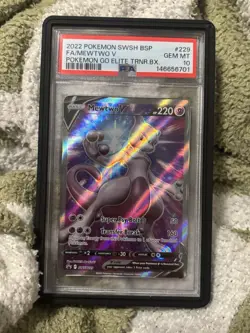 Pokemon 2022 Mewtwo V #SWSH229 Pokemon Go Black Star Promo - GEM MINT PSA 10 - Image 1